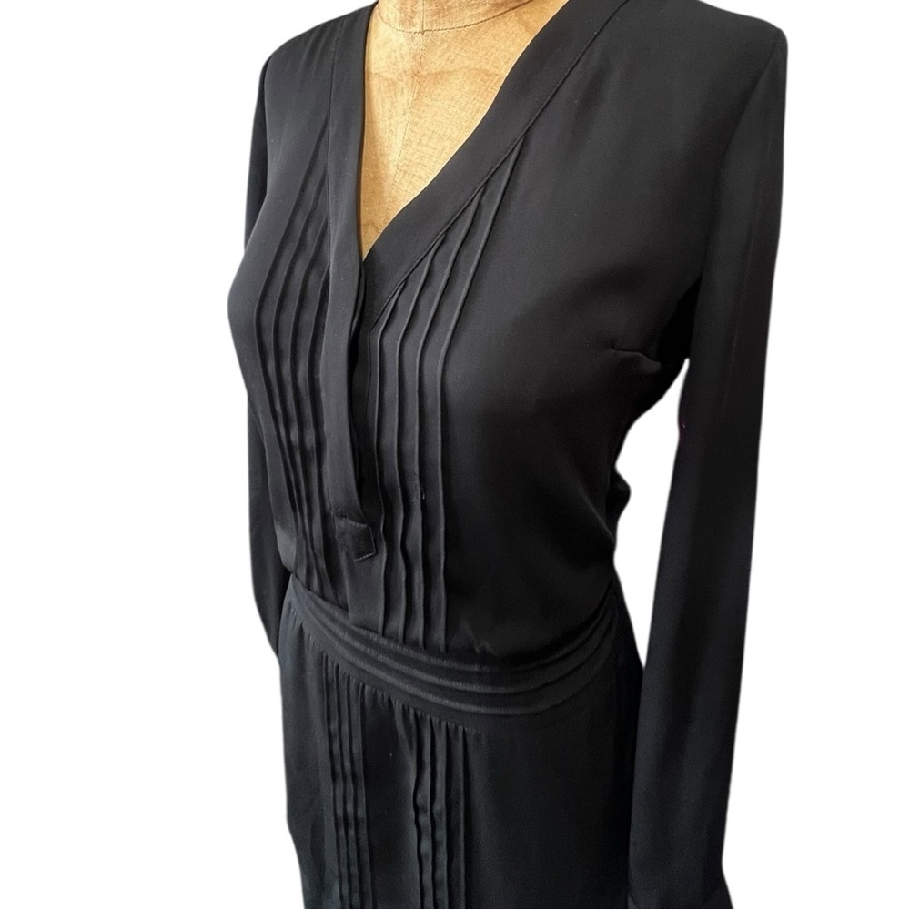 White House Black Market Black Long Sleeve Dress EUC 0 - Picture 2 of 10
